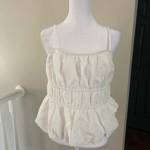 Elegant White Gathered Camisole
